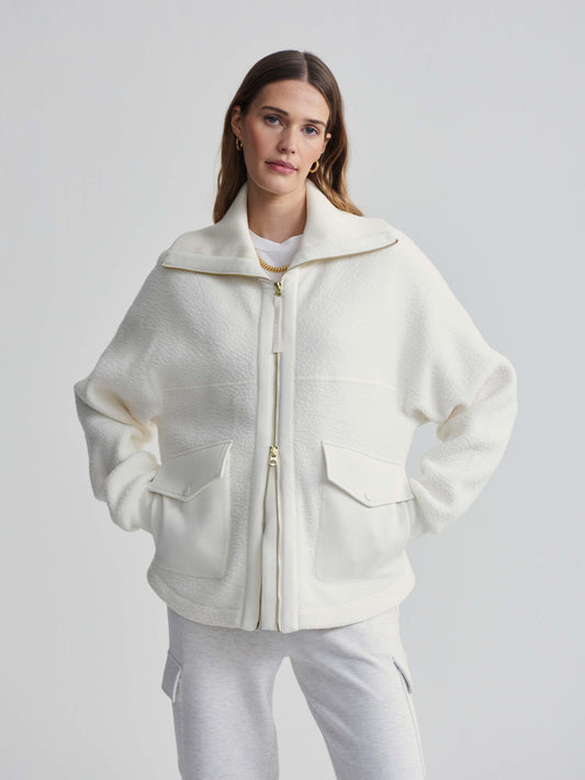 Varley Eleanor Patch Pocket Fleece, Egret