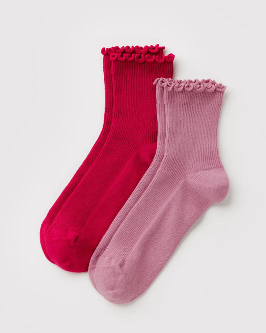 Baggu Lettuce Edge Socks Set of 2 - Multiple Options