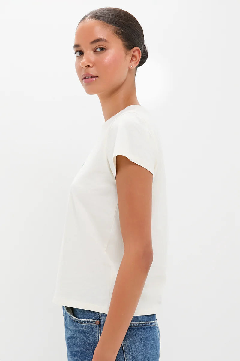 Clare V Classic Tee, C'est la Vie, Cream