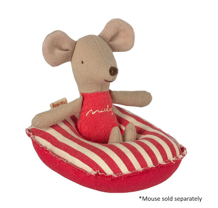 Maileg Rubber Boat, Small Mouse, Red Stripe