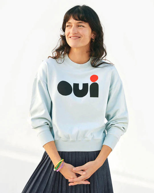 Clare V Le Drop Cut Out Oui, Pale Blue/Black/Bright Poppy