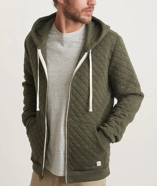 Marine Layer Corbet Quilted Full Zip Hoodie